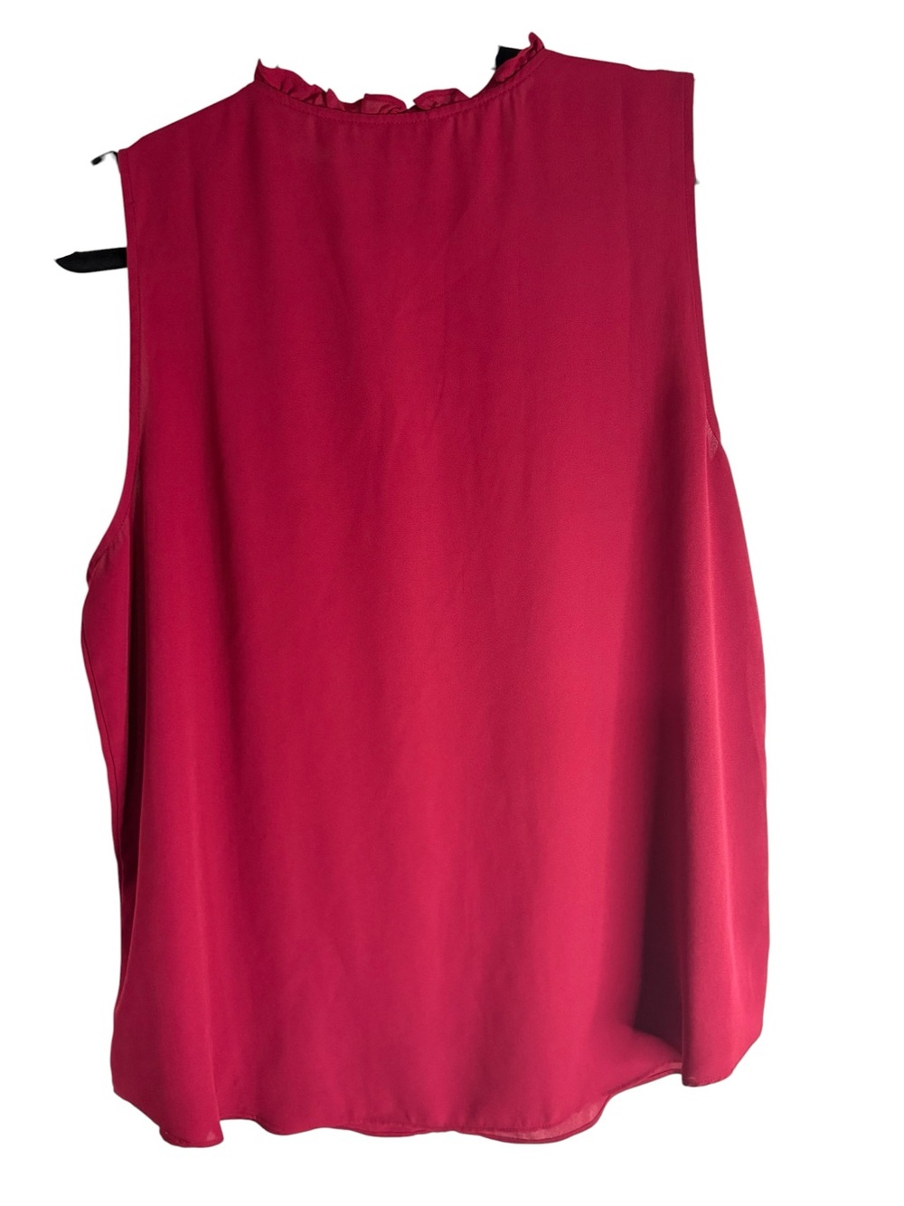 Reitmans The Relaxed Blouse Burgundy Ruffle Sleeveless Top L - Picture 2 of 4